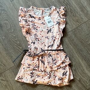 Dex Peach and Blue Floral dress